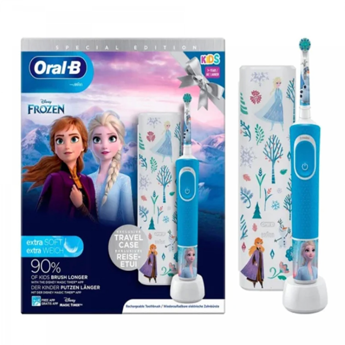 Oral-B Escova de Dentes Elétrica Kids Frozen com Estojo - 7248872 - Glammy